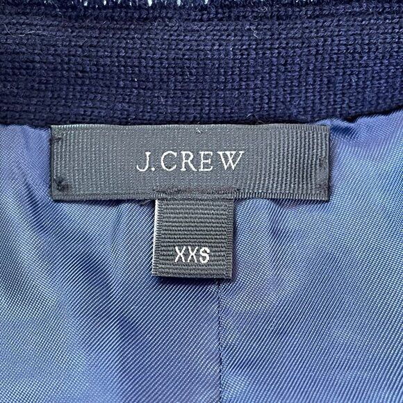 J.Crew XXS Tweed Fringe Lady Jacket – Chic Bouclé Blazer - Black Blue Silver - Picture 5 of 14